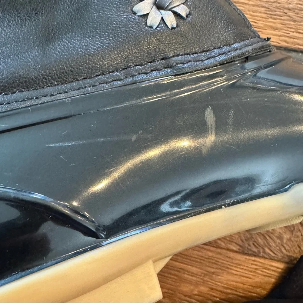 Jack Rogers Black Lace-Up Waterproof Winter Boots with Cream Soles